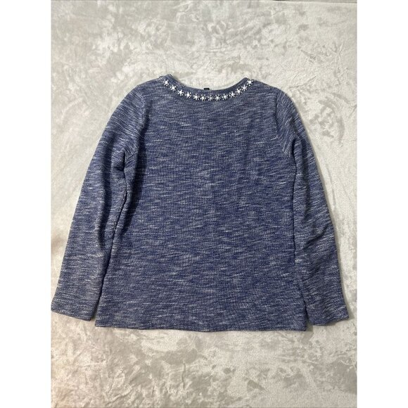 Women’s J.crew Sweater Blue Rhinestone Neckline Size Small - Picture 13 of 16